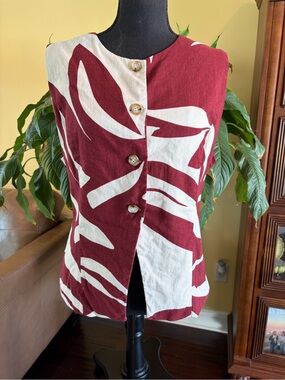 Rachel Zoe sleeveless linen blend vest top - Large